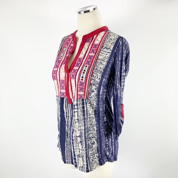 Anthropologie Tiny XS Boho Blouse Hippy Embroidery - Picture 3 of 5